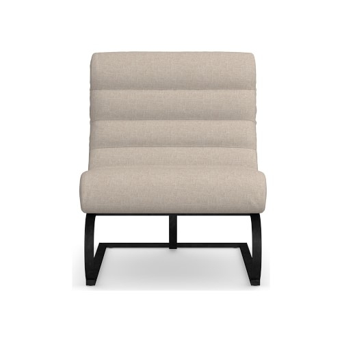 Maverick Occasional Chair, Chunky Linen, Natural, Bronze - Image 0