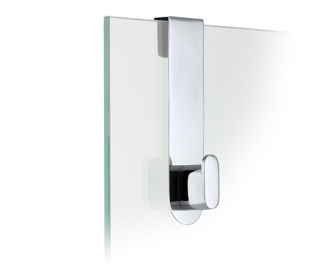 Polished Stainless Steel Cyl Glass Overdoor Shower Hook - Image 0
