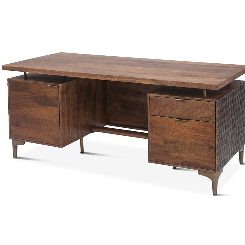 Home Trends & Design Vallarta Solid Wood Executive Desk - Image 0