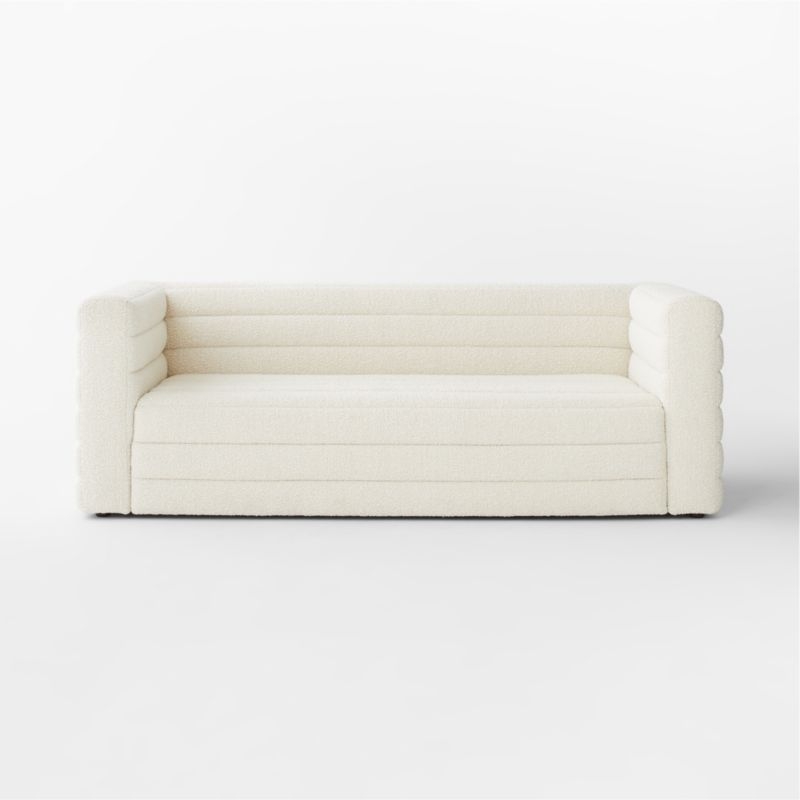 Strato Wooly Sand Sofa, Boucle White, 80" - Image 1