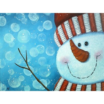 FRAMED Snowman By Amy Valiante 24X18 Christmas Holiday Painting Reproduction Art Print - Image 0