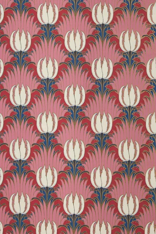 Tulip & Bird Floral Wallpaper - Image 0