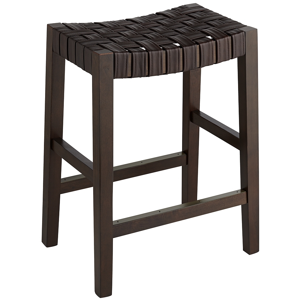 Apollo 25 1/2" High Brown Leather Counter Stool - Image 0