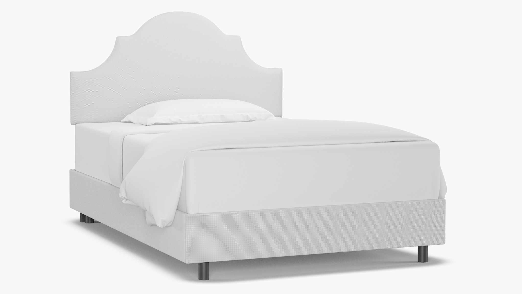 Regency Bed, White Twill, Full - Image 1