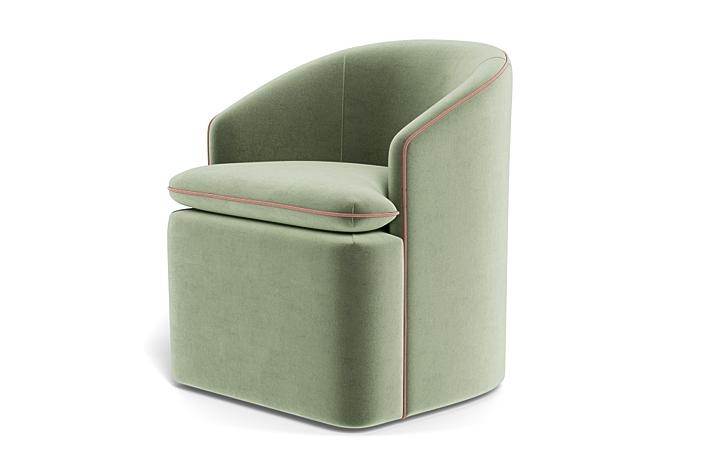Daphne Upholstered Chair with Contrast Piping - Image 2