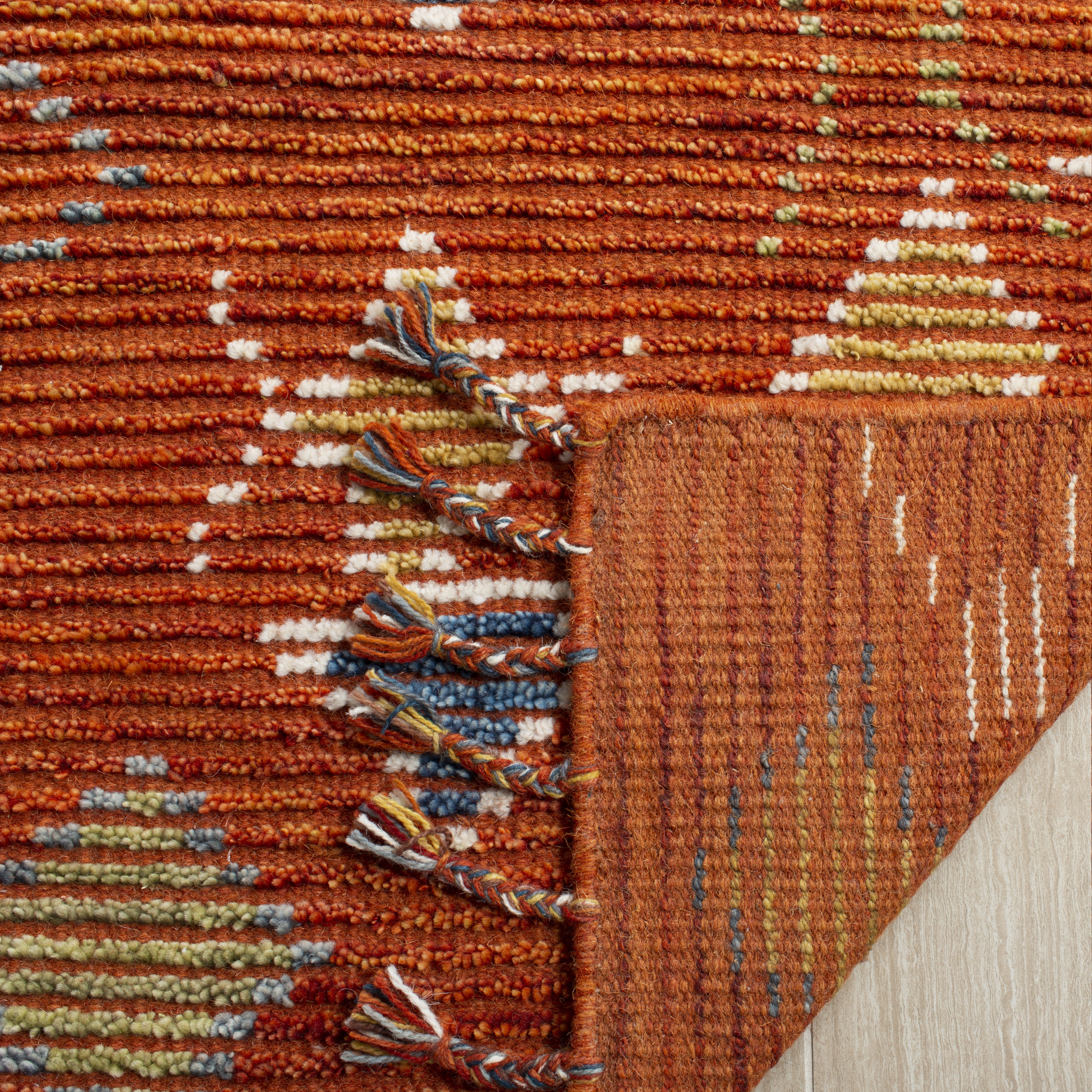 Arlo Home Hand Knotted Area Rug, KNY545A, Red/Multi,  9' X 12' - Image 2