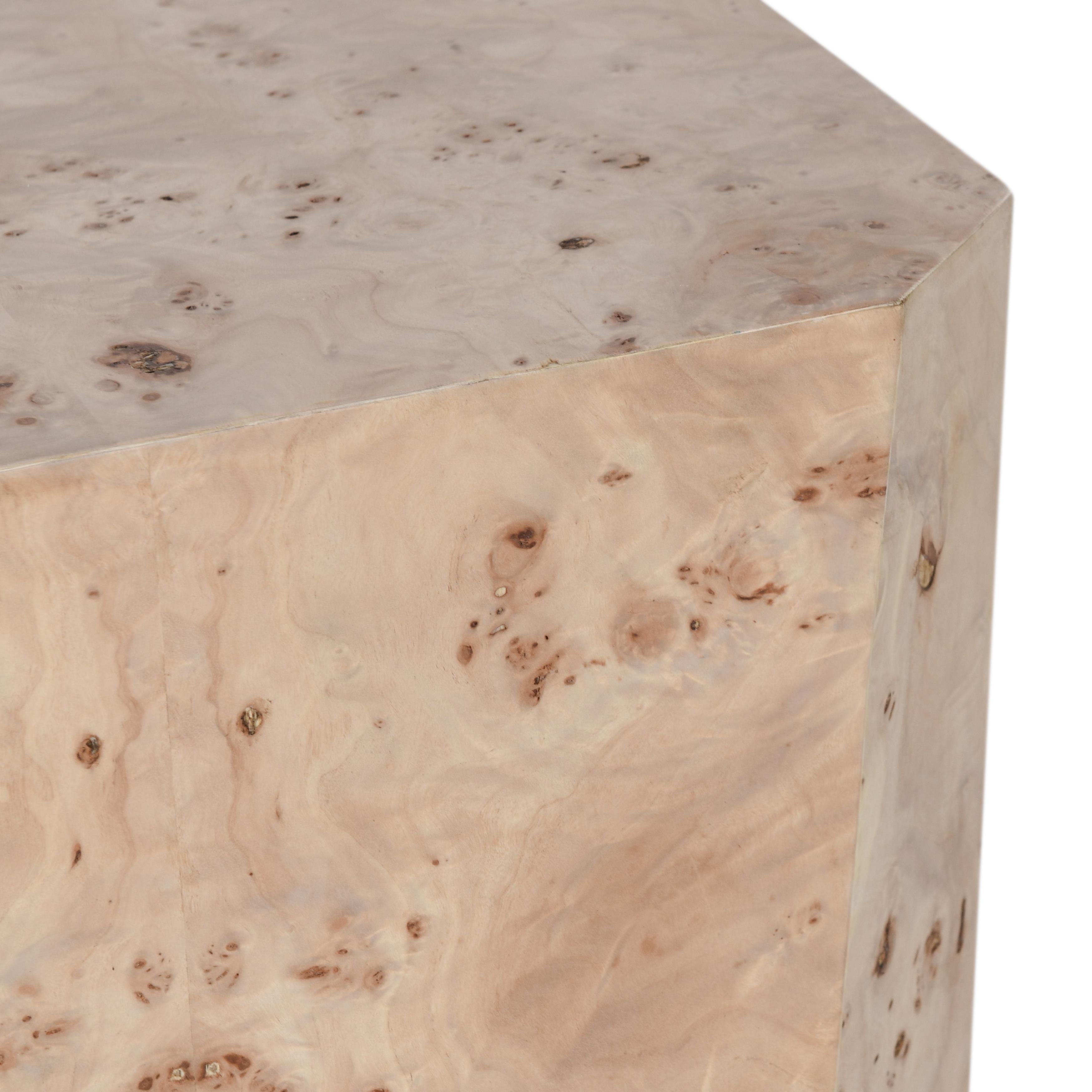 Avena Burl Wood 17" Square End Table Natural - Image 2