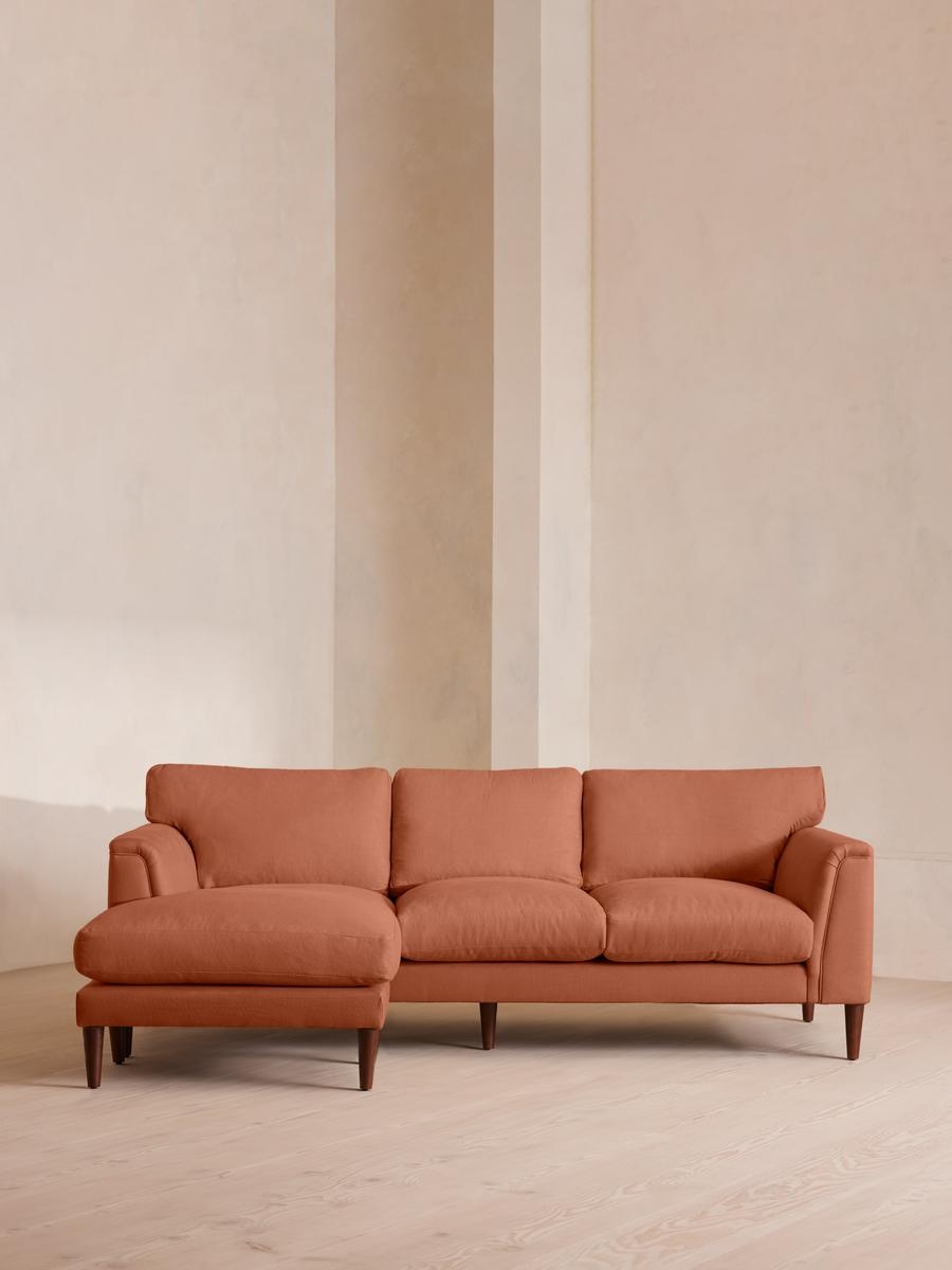Reya Chaise-end Sofa, Linen, Antique Rose, US - Image 0