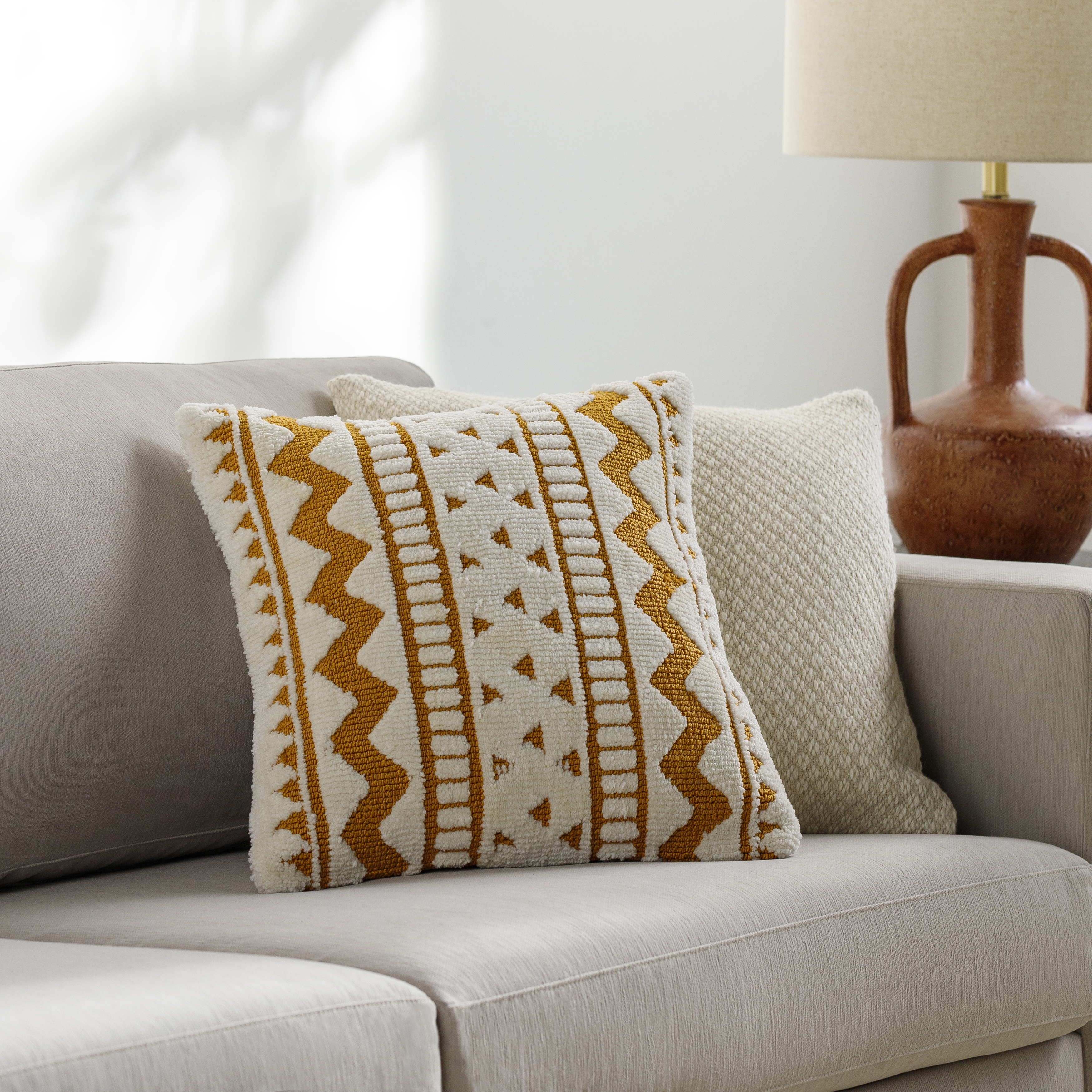 Kabela Throw Pillow, 22" x 22", pillow cover only - Image 1