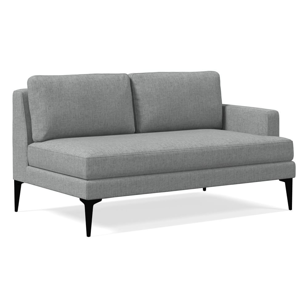 Andes Petite Right Arm 2 Seater Sofa, Poly, Performance Coastal Linen, Anchor Gray, Dark Pewter - Image 0