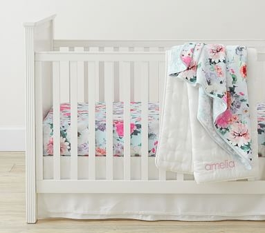 Organic Isla Floral Crib Fitted Sheet - Image 1