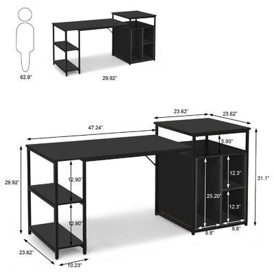 Computer Desk With Printer Stand And Shelf - Image 0