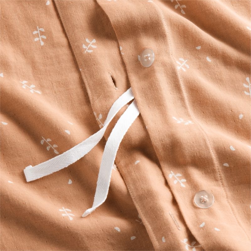 Supersoft Terracotta Leaf Print Organic Cotton Gauze Toddler Duvet Cover - Image 3
