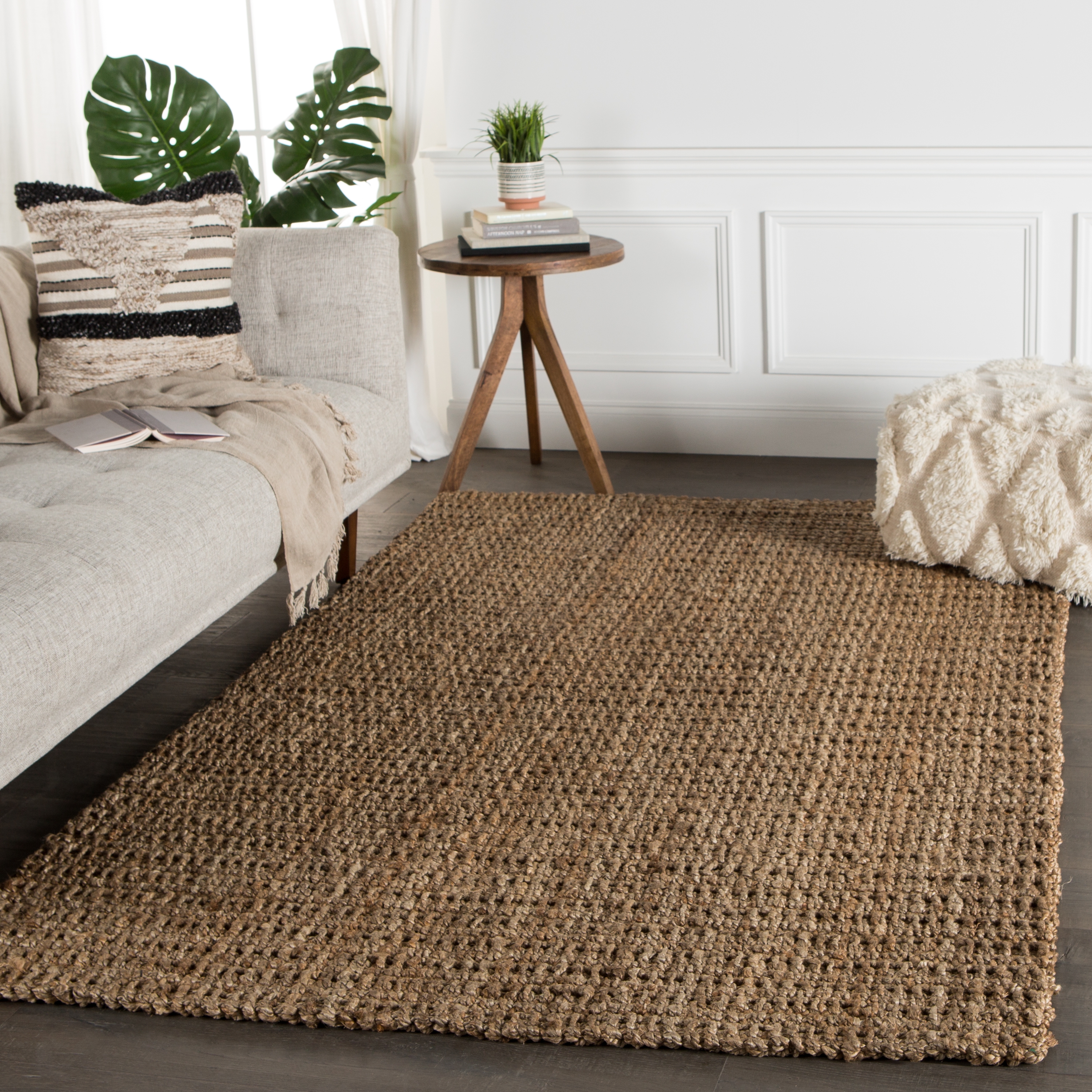 Achelle Natural Solid Taupe Area Rug (8' X 10') - Image 4