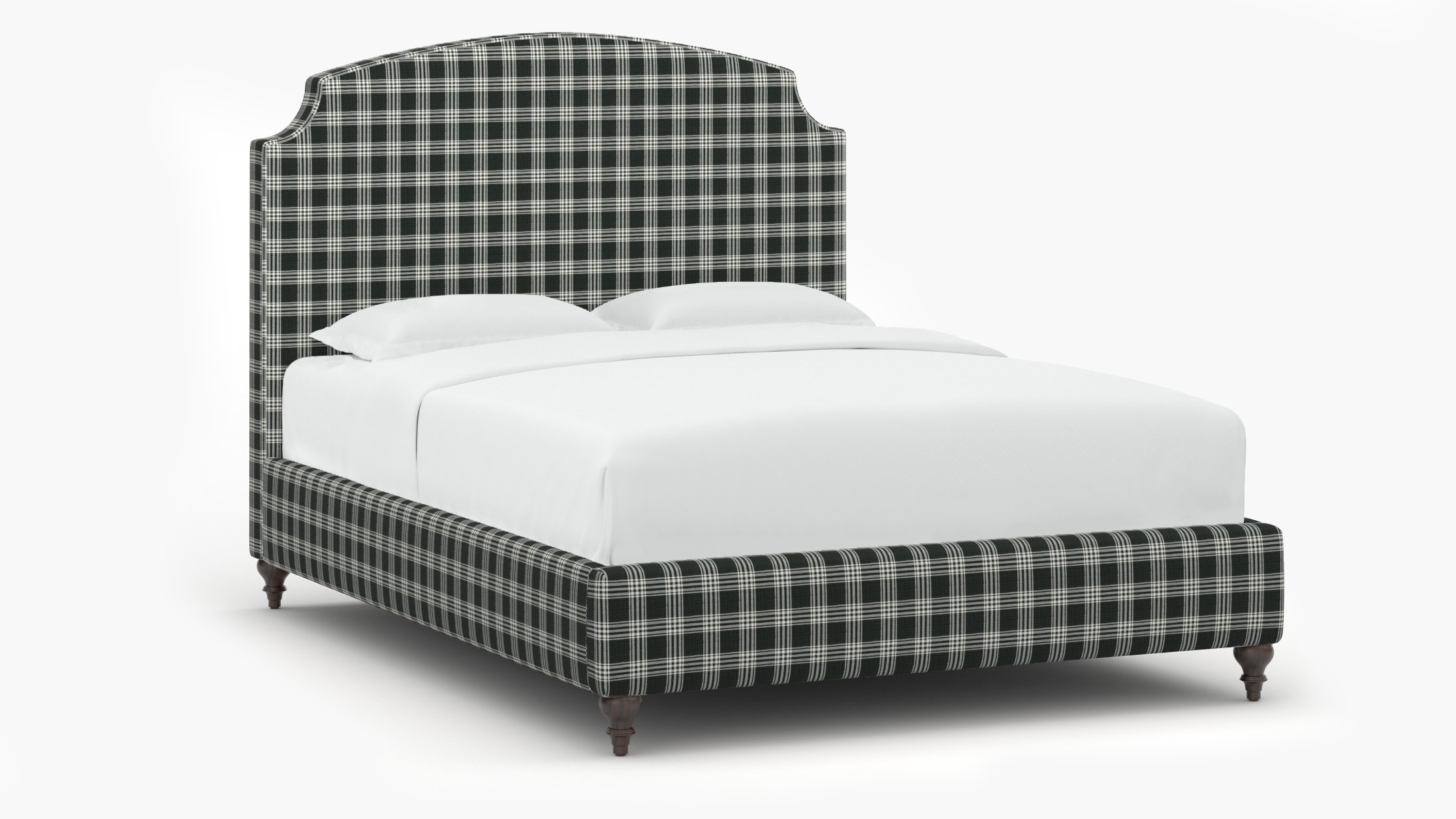 Cove Bed, Barnegat Plaid, Espresso Traditional Turned Leg, Twin - Image 1