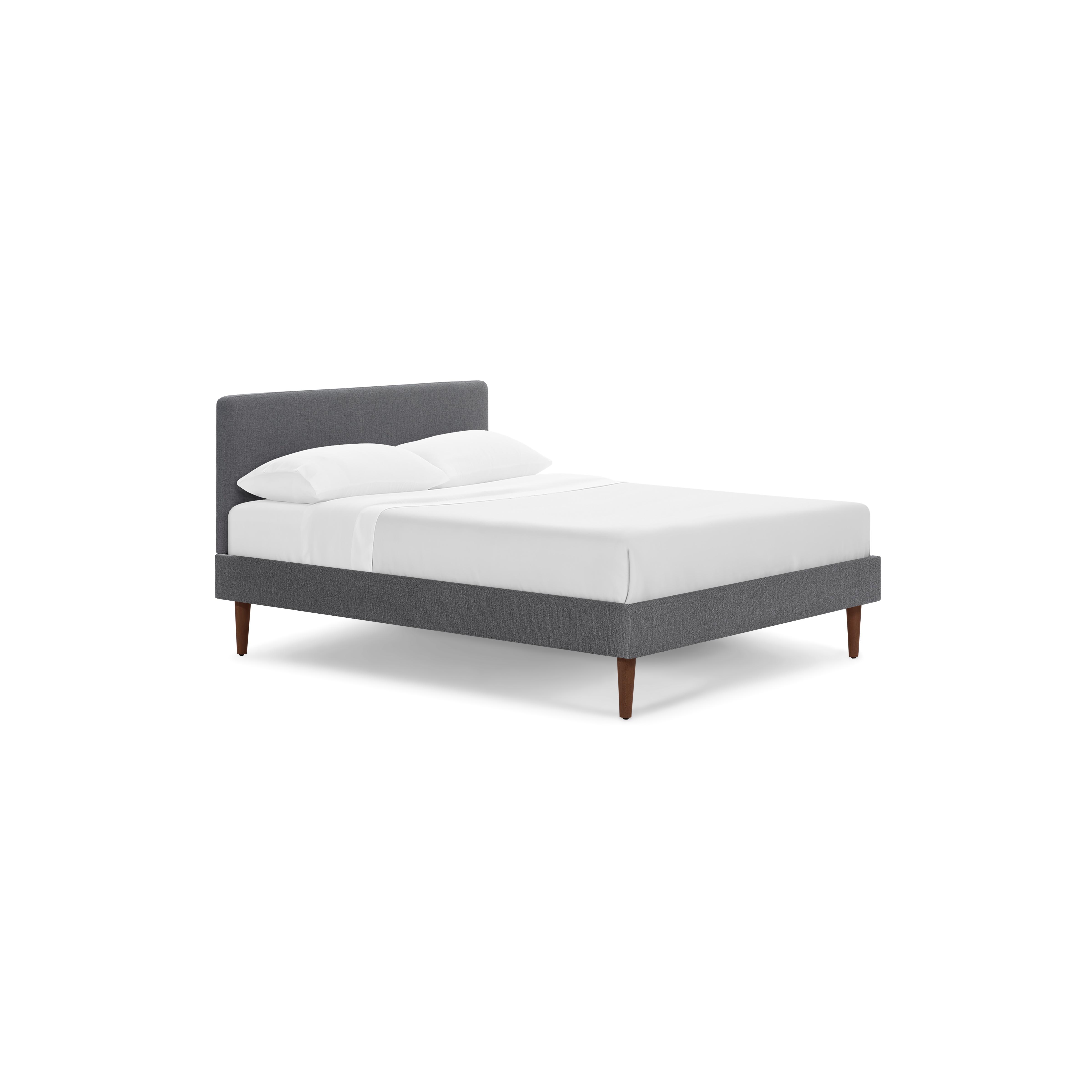 Chorus Upholstered Bed - King / Stone Grey/Walnut / Tapered - Image 7