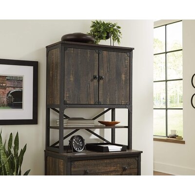 Industrial Hutch For Cabinet In Carbon Oak - Image 0