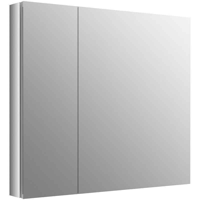  Verdera 34" x 30" Aluminum Medicine Cabinet with Adjustable Magnifying Mirror and Slow-Close Door - Image 0
