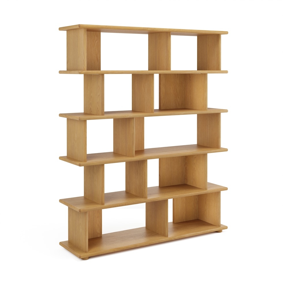 Lafora 53" Bookcase, Tall - Natural Oak - Image 0