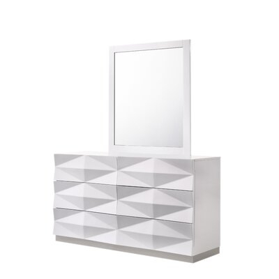 Verona 6 Drawer Dresser with Mirror - Image 0