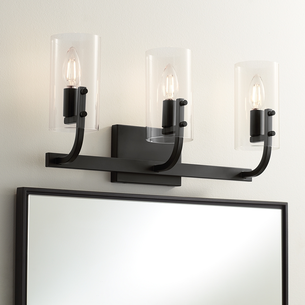 360 Lighting Sitara 20" Wide Matte Black 3-Light Bath Light - Image 0