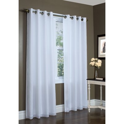 Hyde Solid Color Semi-Sheer Thermal Grommet Single Curtain Panel - Image 0