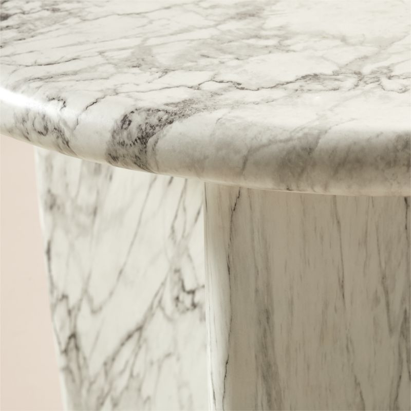 Anoki Grey Marbled Resin Side Table - Image 2