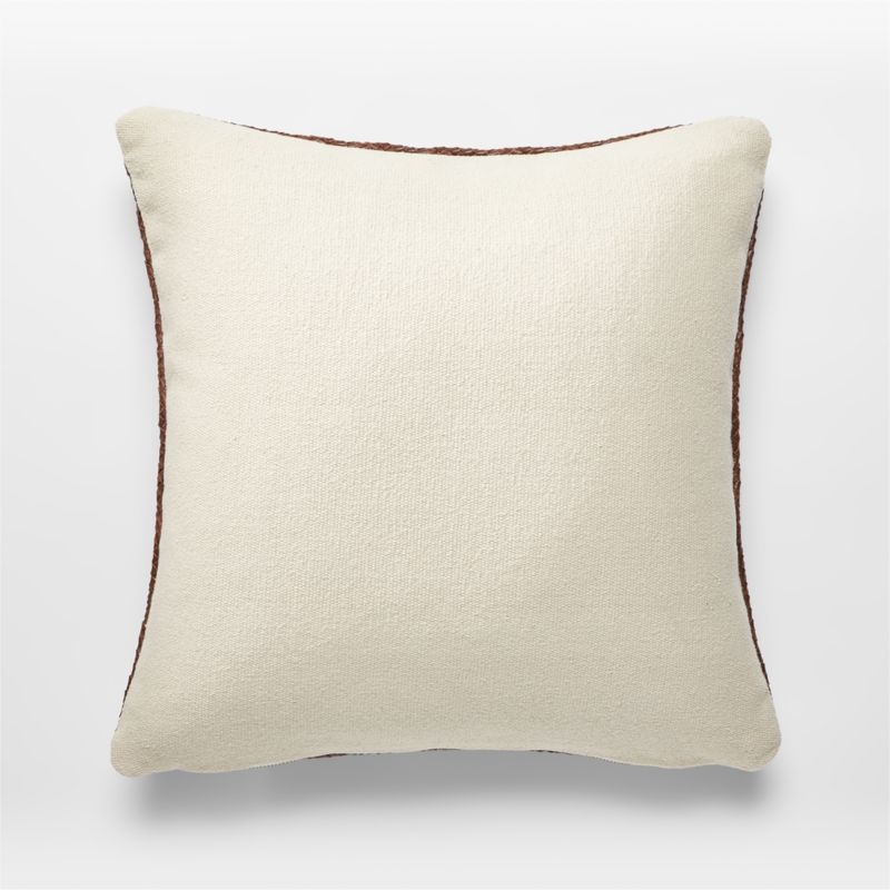 Route Leather Pillow with Down-Alternative Insert, Chocolate, 18"x 18" - Image 2