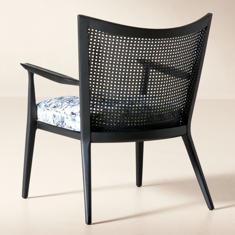 Thomas Cane Accent Chair with Landscape Fabric Cushion by Paul McCobb - Image 5