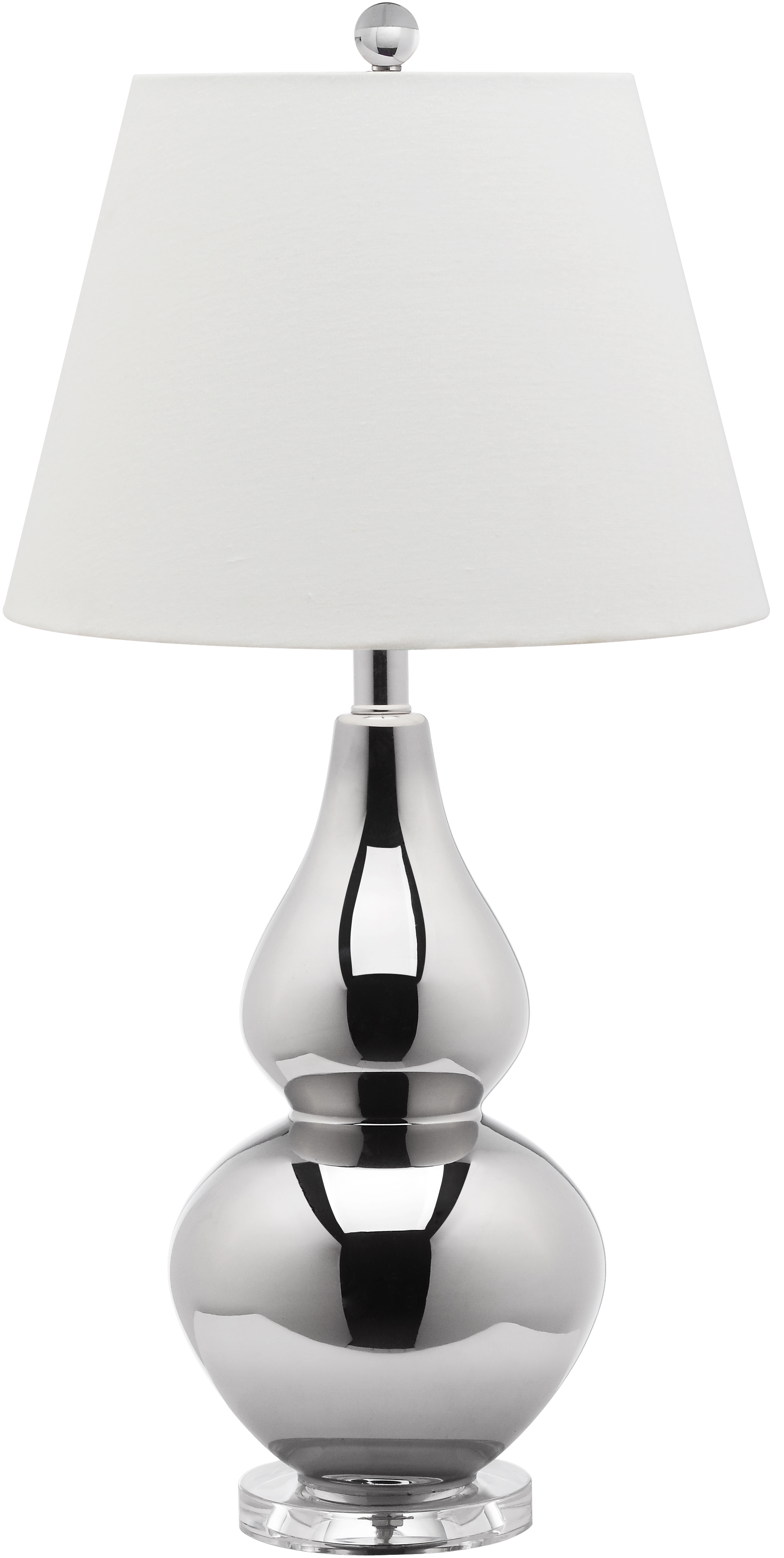 Cybil 26-Inch H Double Gourd Table Lamp - Silver - Safavieh - Image 0