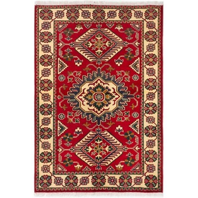 One-of-a-Kind Montero Hand-Knotted 2010s Ushak Red/Beige/Green 3'11" x 5'9" Wool Area Rug - Image 0