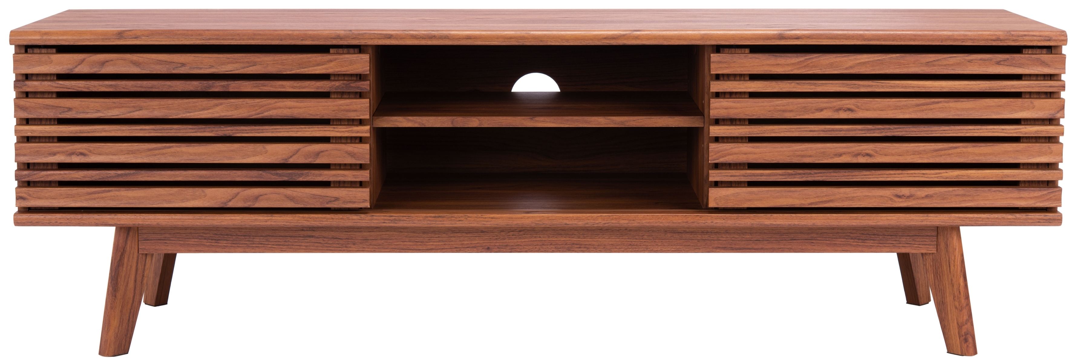 Esma 1 Shelf Media Stand - Walnut - Safavieh - Image 0