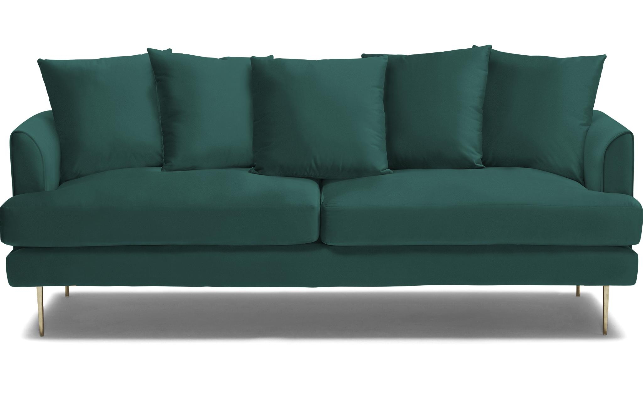 Blue Aime Mid Century Modern Sofa - Prime Peacock - Image 0