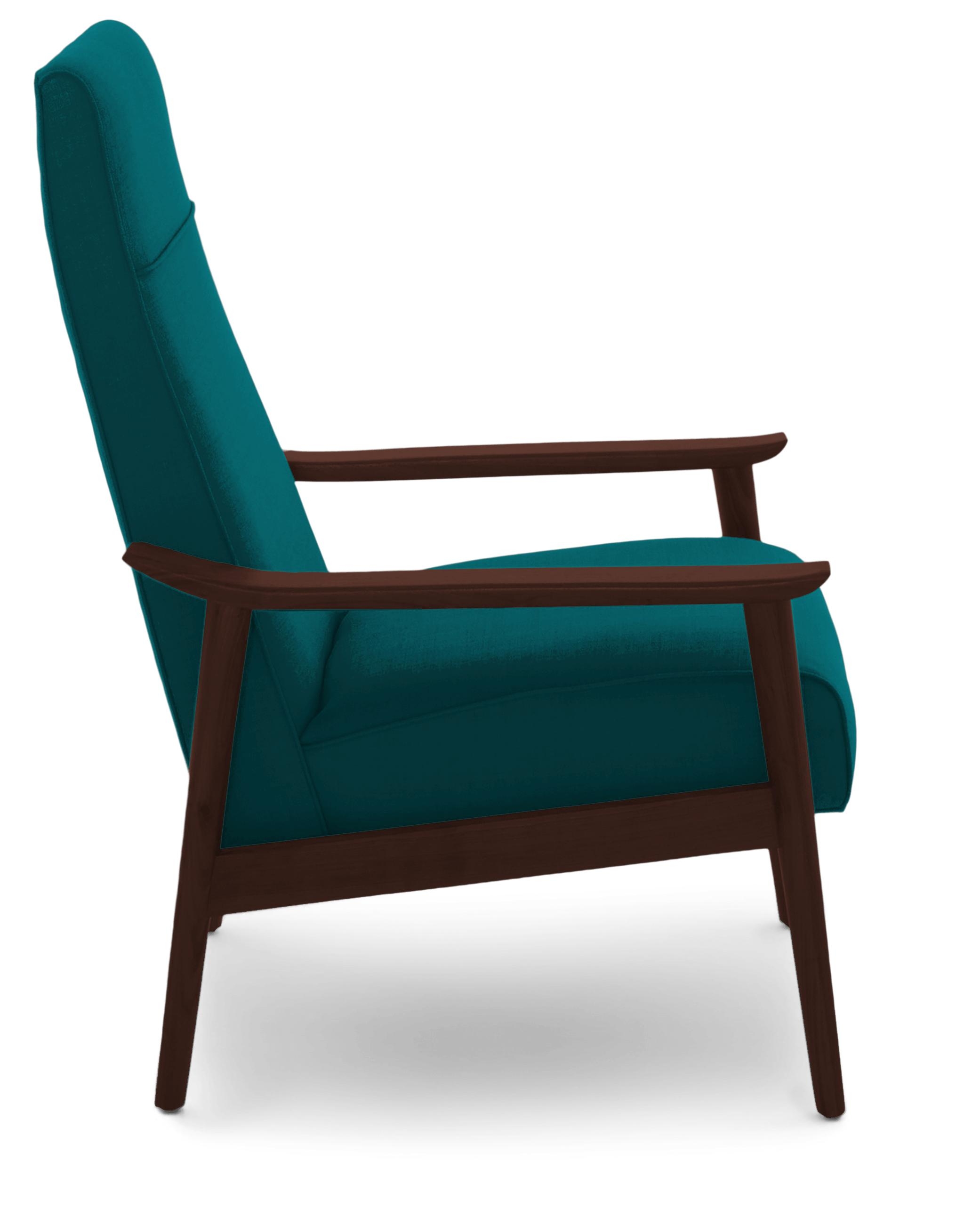 Blue McKinley Mid Century Modern Chair - Lucky Turquoise - Walnut - Image 2