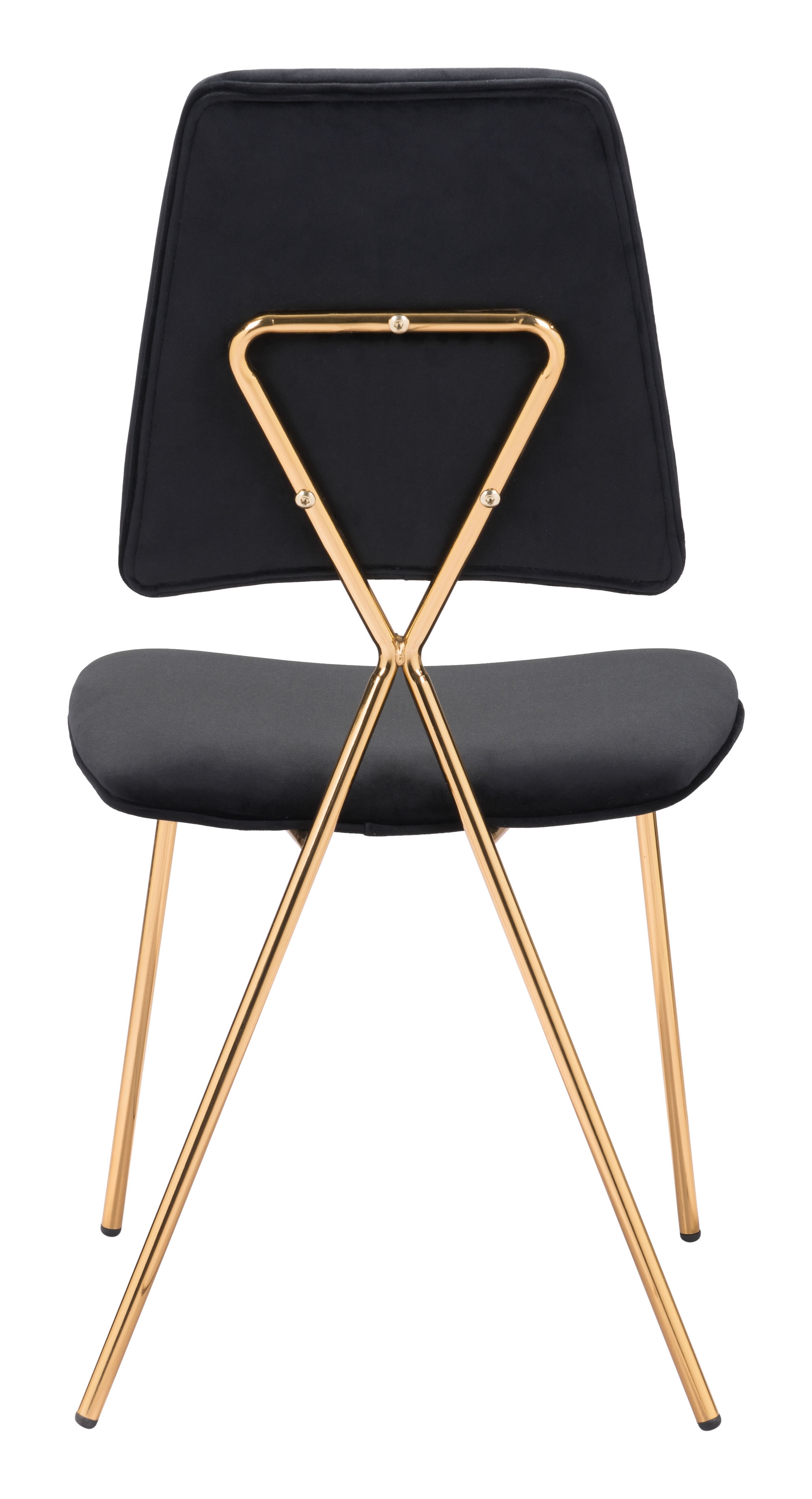 Chloe Dining Chair (Set of 2) Black & Gold - Image 3