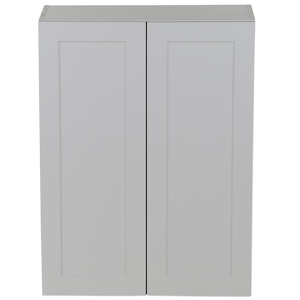 Hampton Bay Cambridge Shaker Assembled 27 in. x 36 in. x 12.5 in. Wall Cabinet in Gray - Image 0