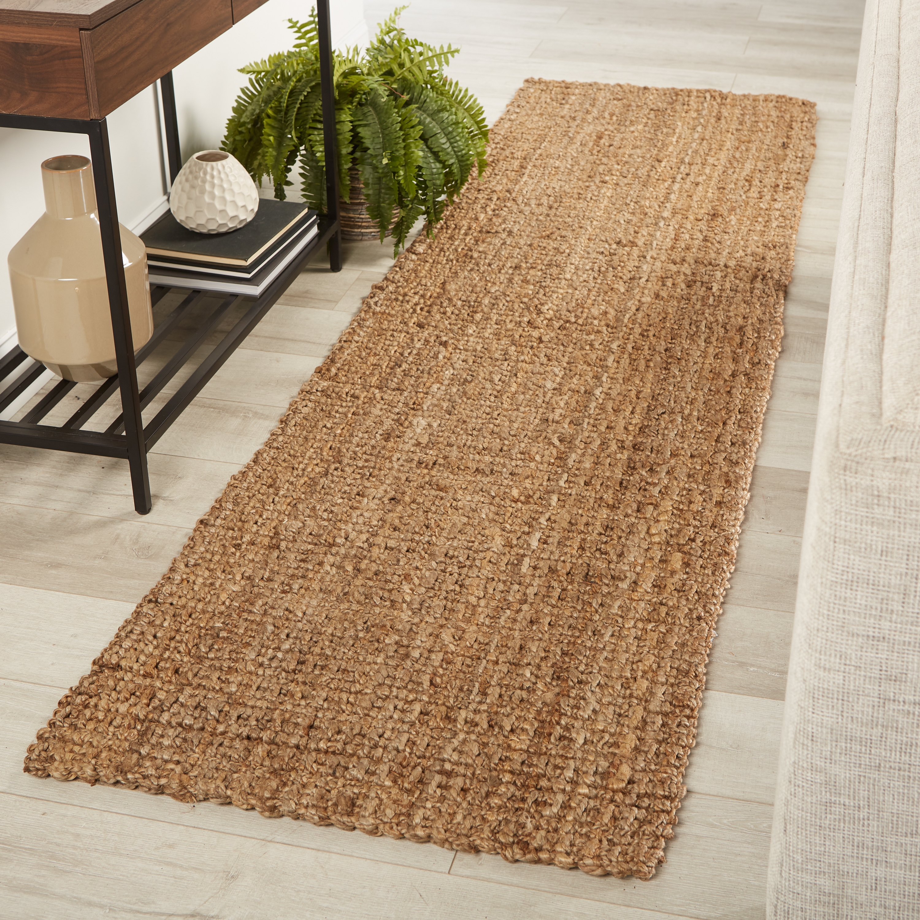 Achelle Natural Solid Taupe Runner Rug (2'6" X 9') - Image 4
