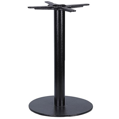 Colin Cast Iron Single Pole 15.75" Dia Black Round Base With 3'' Dia Dining Height Column - Image 0