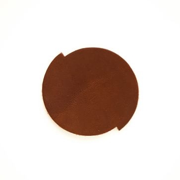 Split Circle Leather Coasters, Set of 4, Dark Brown - Image 5