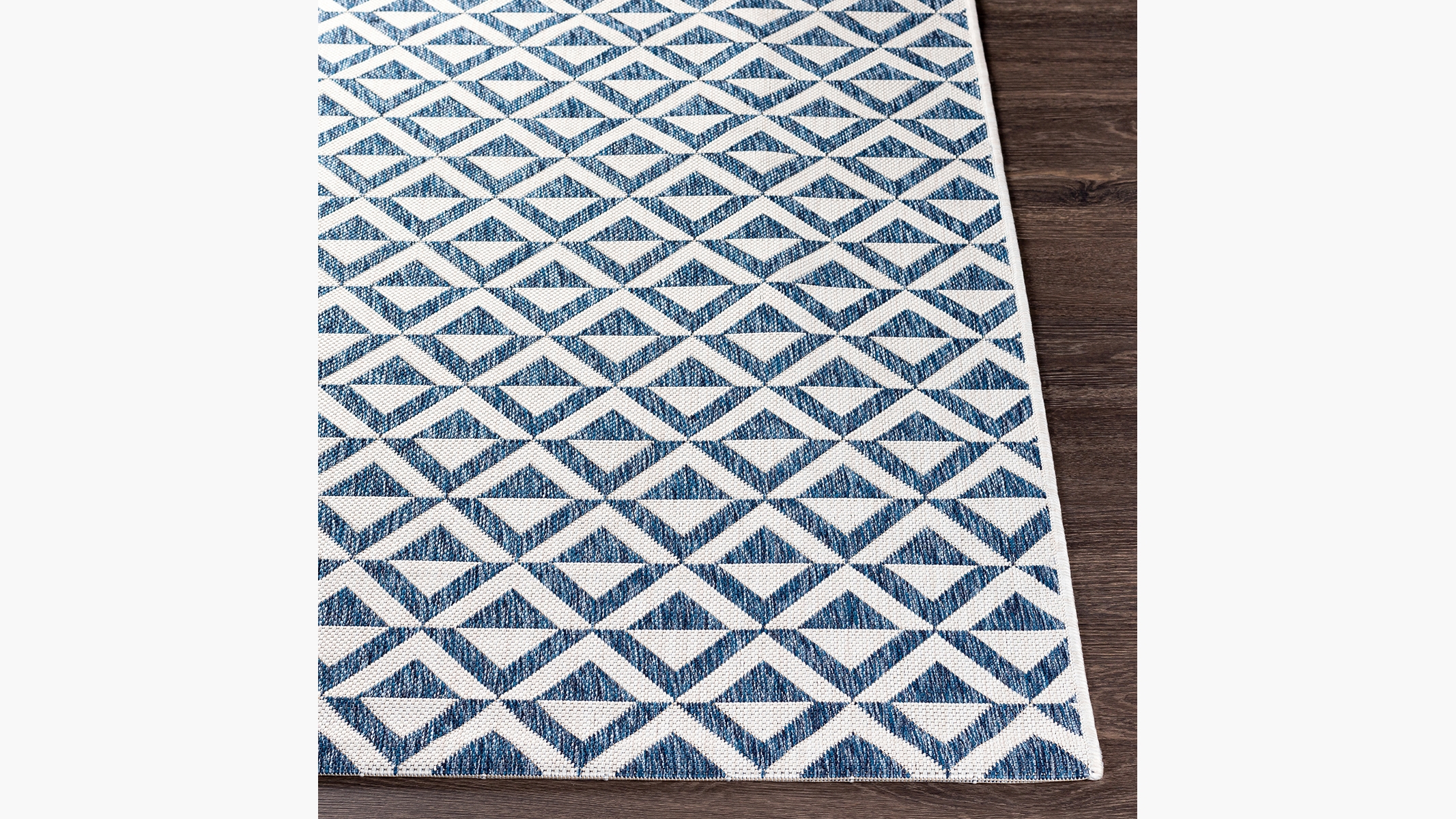 Deco Diamonds Outdoor Rug, Blue Deco Diamonds, 7'10" x 10'2" - Image 2