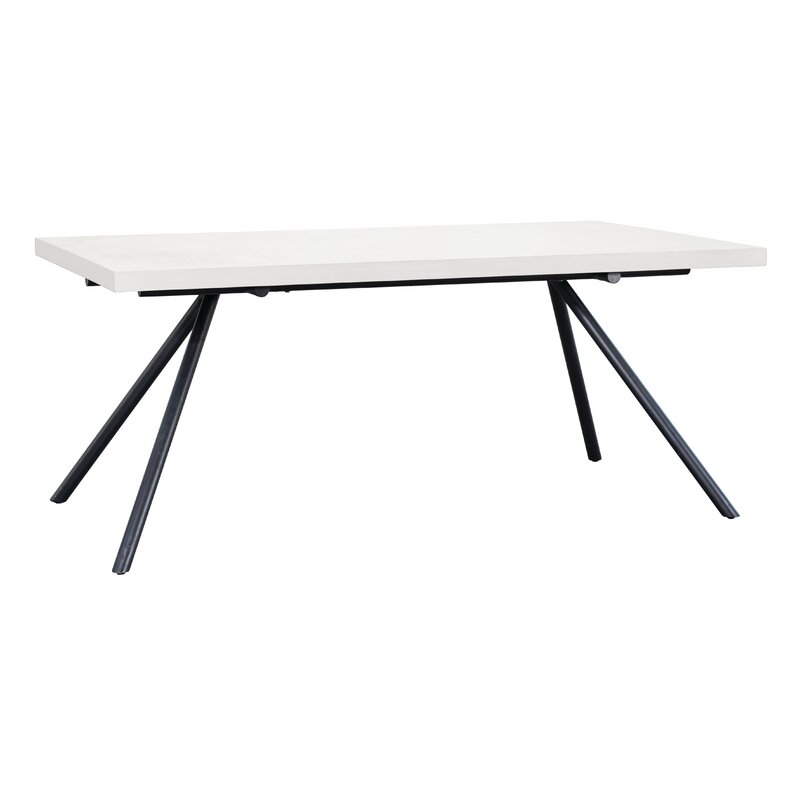 Seasonal Living Perpetual Concrete Dining Table Color: Ivory White, Table Top Size: 73" L x 38" W - Image 0