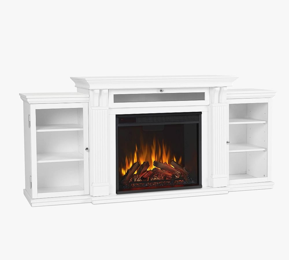 Cal Electric Fireplace Media Cabinet, White - Image 0