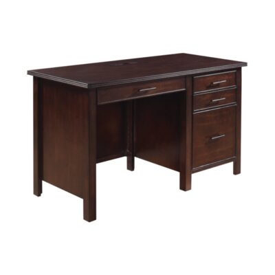Daryll 4-drawer Office Desk With Outlet Red Brown - Image 0