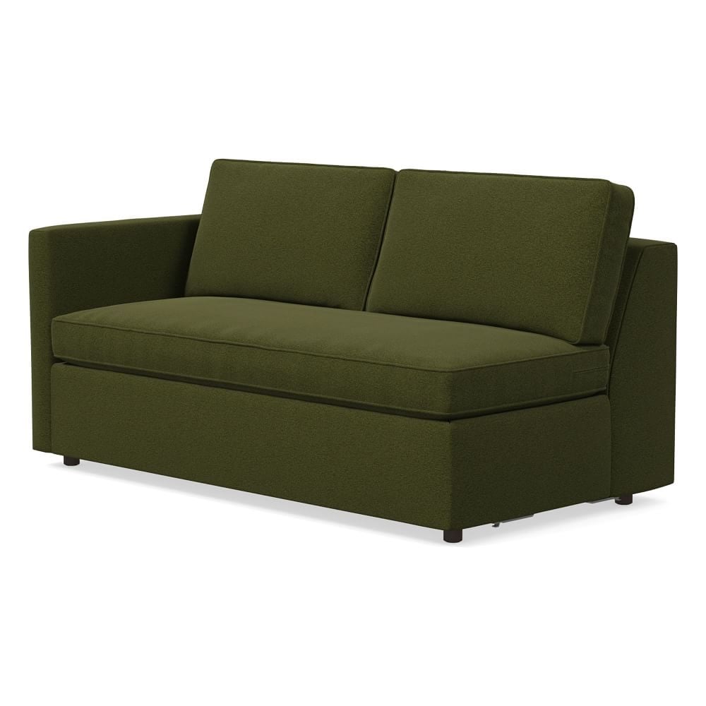 Harris Petite Left Arm 65" Sofa Bench, Poly, Distressed Velvet, Tarragon, Concealed Supports - Image 0