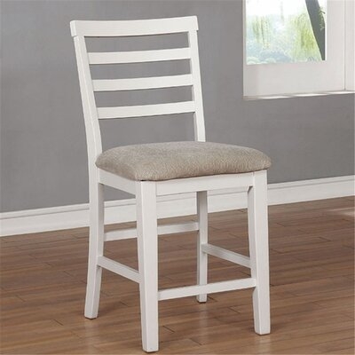 Donovan Ladder Back Side Chair in White/Beige - Image 0