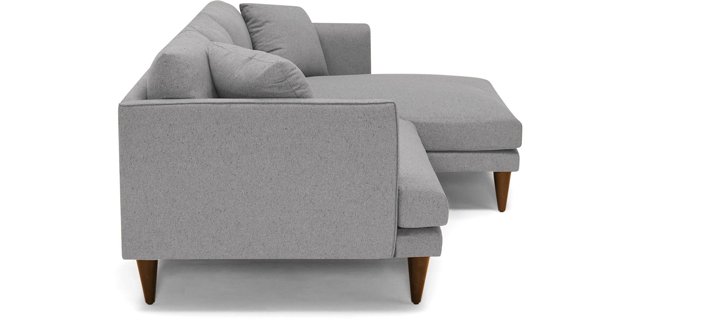 Gray Lewis Mid Century Modern Sectional - Royale Ash - Mocha - Left - Cone - Image 2