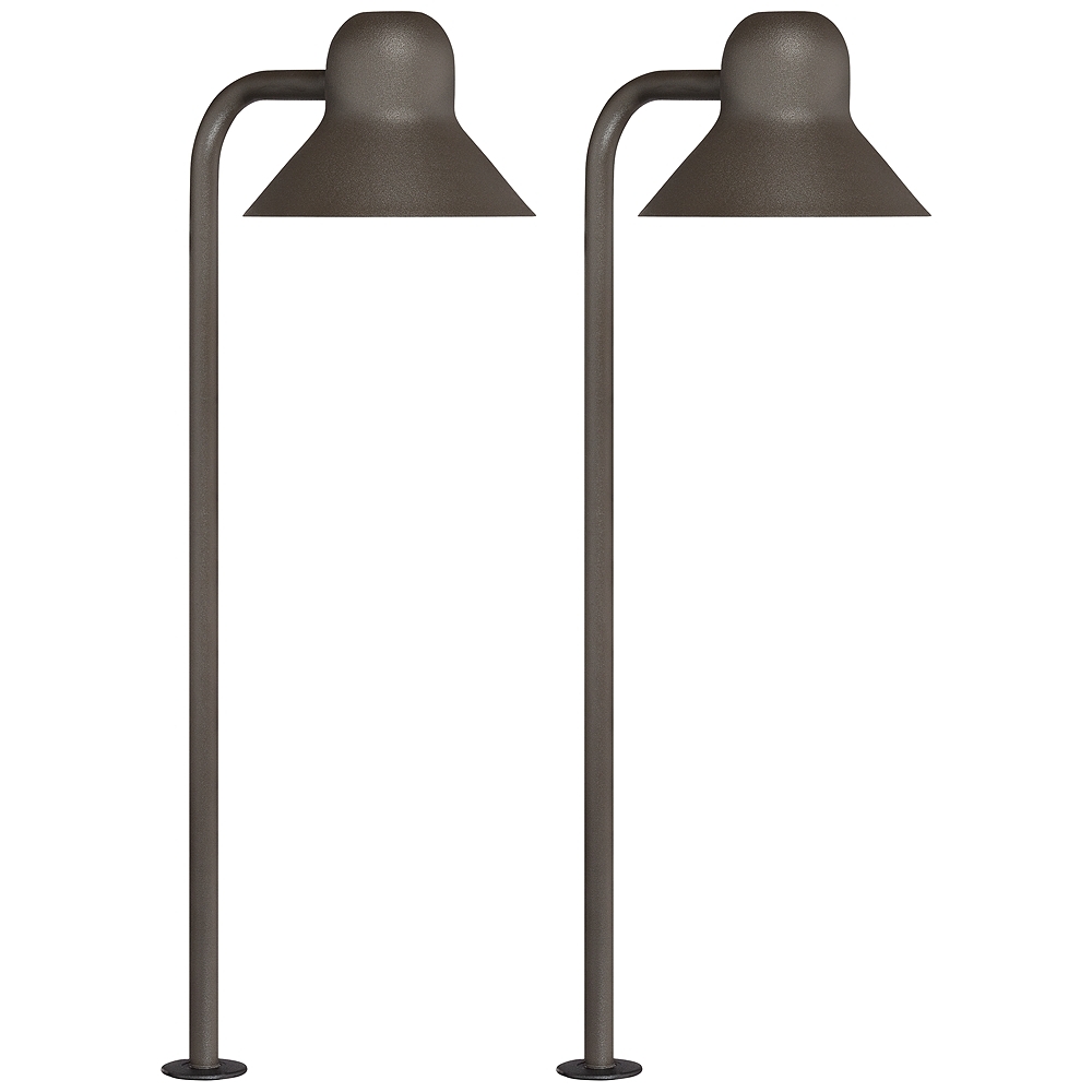 Jayce 18 1/2" High Bronze LED Landscape Path Lights Set of 2 - Image 0