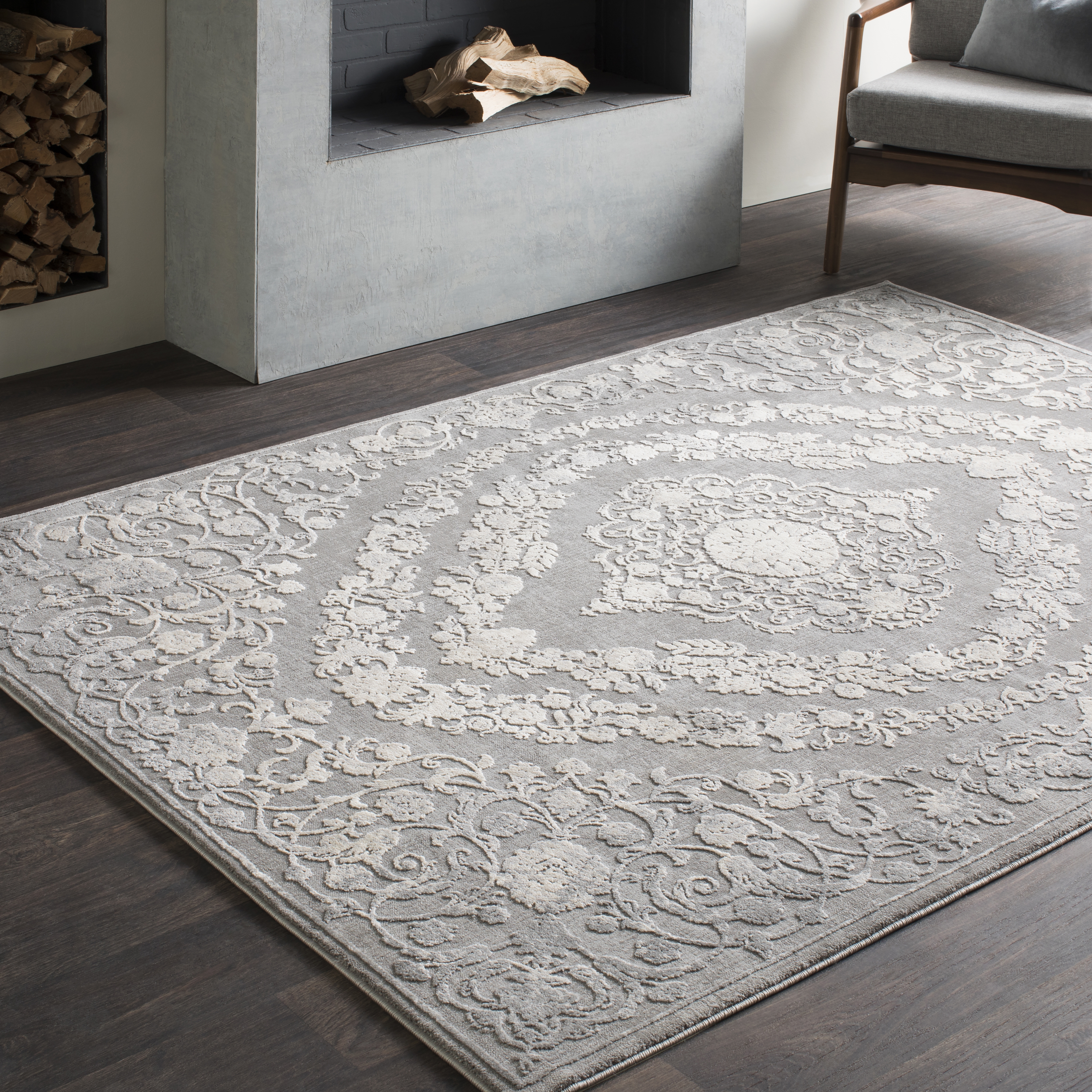 Livabliss Tibetan Gray Indoor 7'10" x 7'10" Machine Woven Rug - Image 1