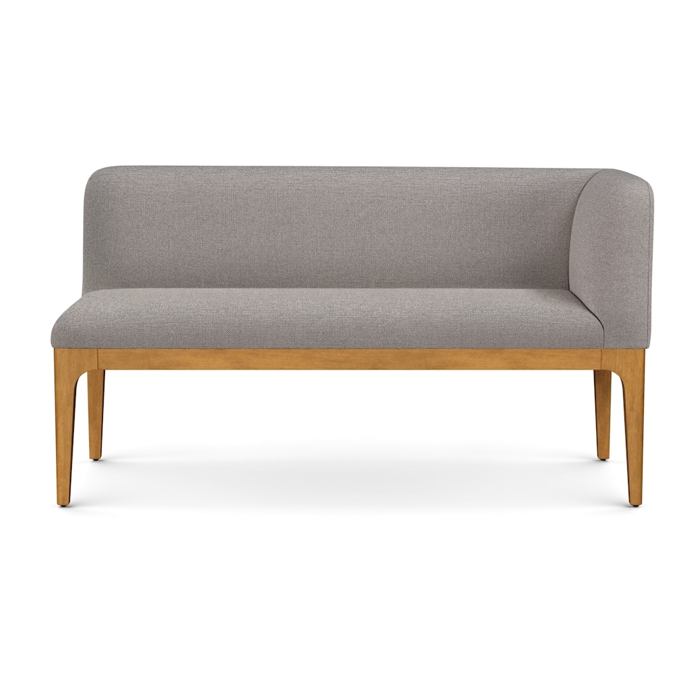 Rosin 56.75" Right Corner Banquette - Smoked Oak and Hestia Gray - Image 1