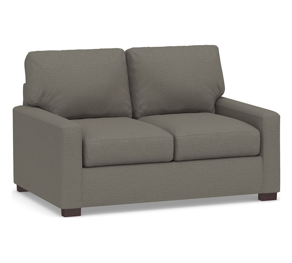 Turner Square Arm Upholstered Apartment Sofa 2X2 64", Down Blend Wrapped Cushions, Chunky Basketweave Metal - Image 0